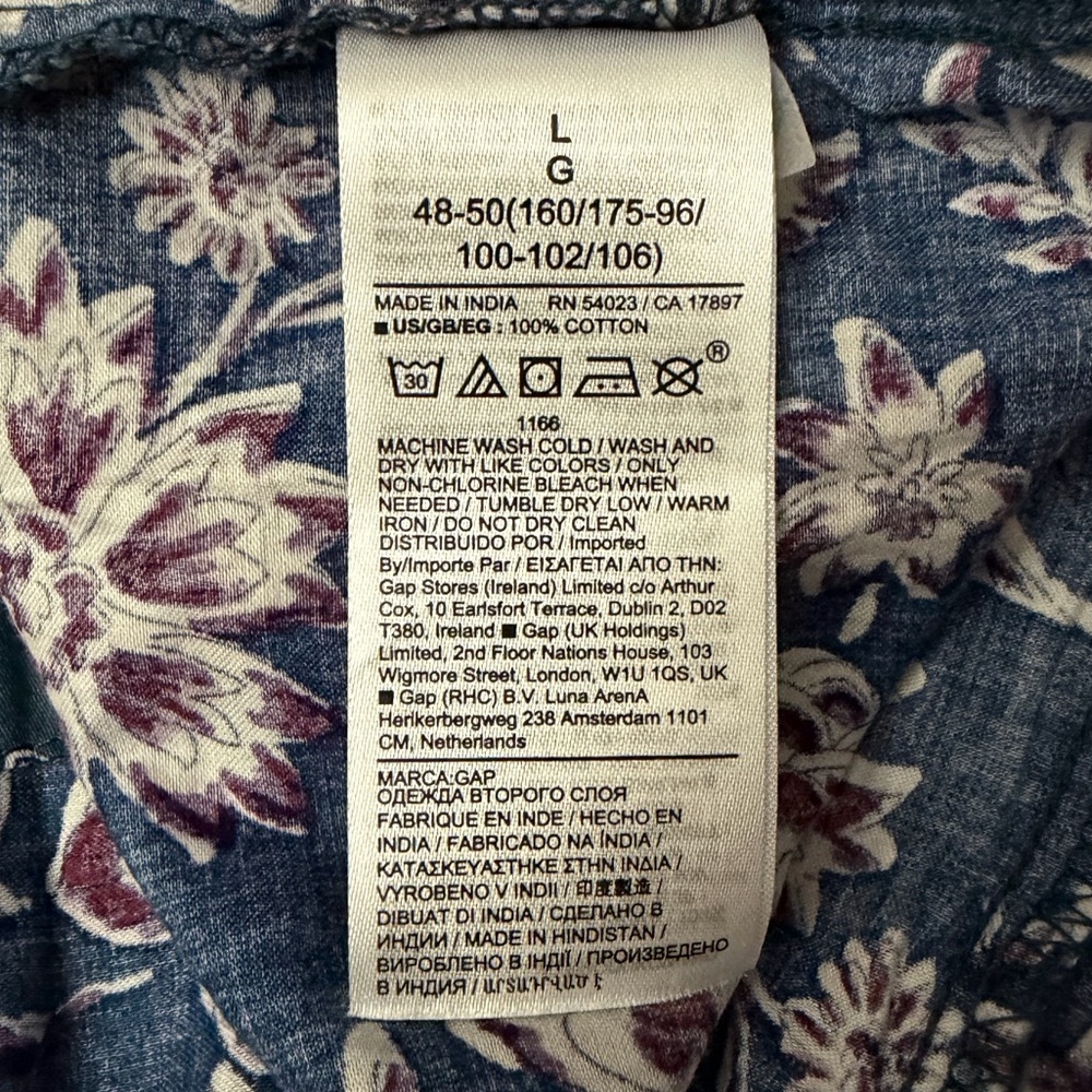 Gap Tiered Tie-Waist Midi Dress in Blue Floral - Picture 8 of 8
